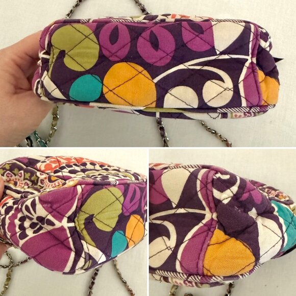 Vera Bradley Small Crossbody Bag Retired Plum Crazy Pattern Multicolor Floral - Picture 6 of 10